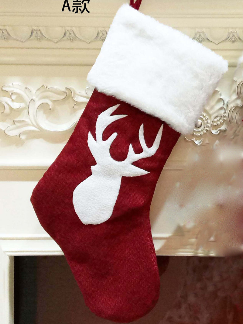 Dekoracija Božićna poklon vrećica "čarape" MARRY crvena
