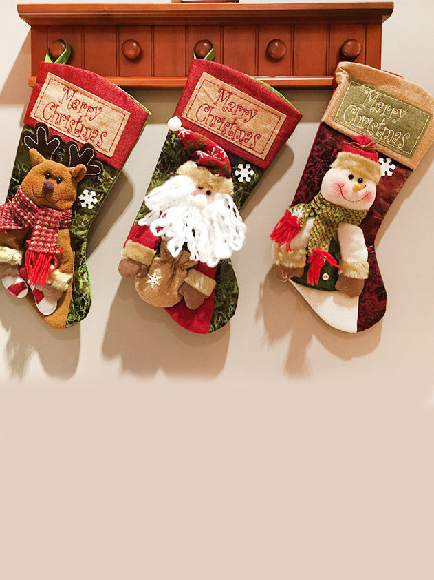 Božićni ukrasi darovi vrećica čarape FARGY (3 komada u pakiranju) crvena