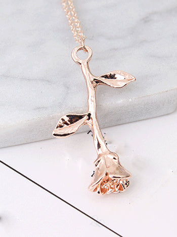 OGRLICA ROSE+ BIJELA POKLON KUTIJA "FLORIE" rose gold