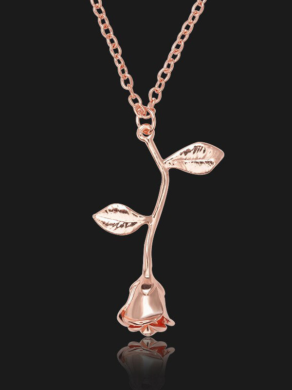 OGRLICA ROSE+ BIJELA POKLON KUTIJA "FLORIE" rose gold