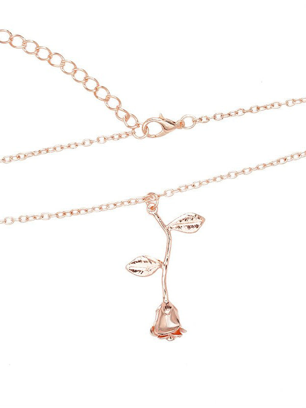 OGRLICA ROSE+ BIJELA POKLON KUTIJA "FLORIE" rose gold