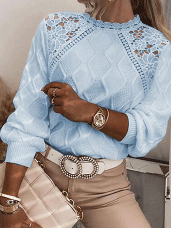 Elegantni pulover ISHARA plavi