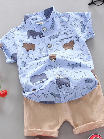 BABY BOY SET WITH BLOUSE ELEPHANT HARRIE blue