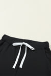 Black Drawstring Waist Pocketed Joggers