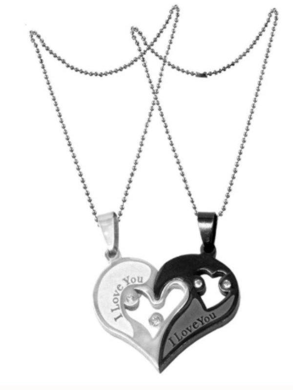 NECKLACE DOUBBLE FINN black and silver