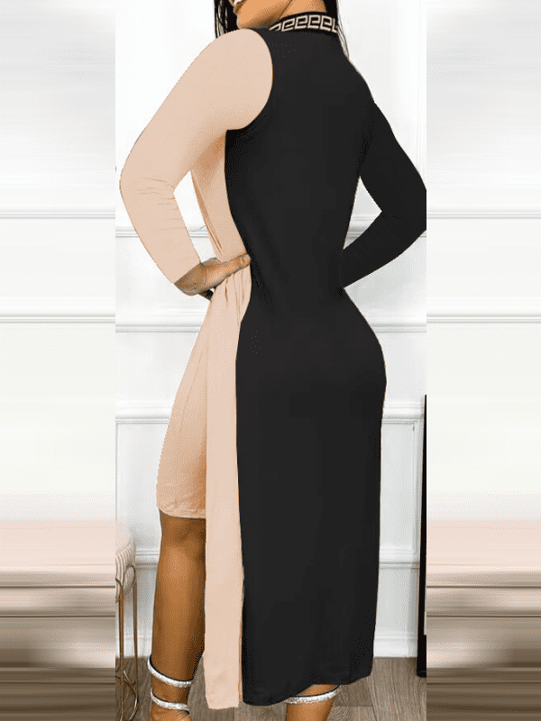 Elegantna haljina Rossor crno-roza