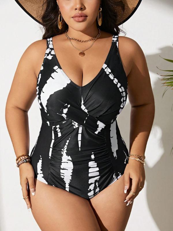 Monokini Marissa crno -bijela