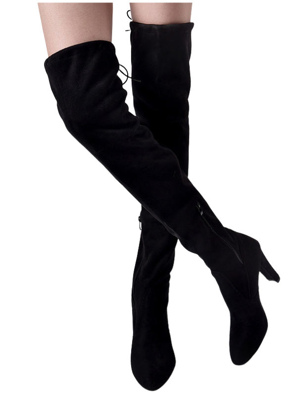 OVER THE KNEE BOOTS SILVA black