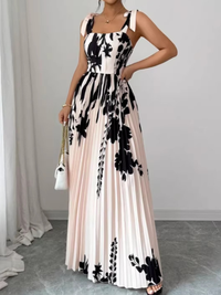 ELEGANT DRESS JELENA beige and black