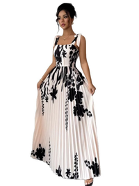 ELEGANT DRESS JELENA beige and black
