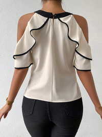 ELEGANT BLOUSE KALINA beige and black
