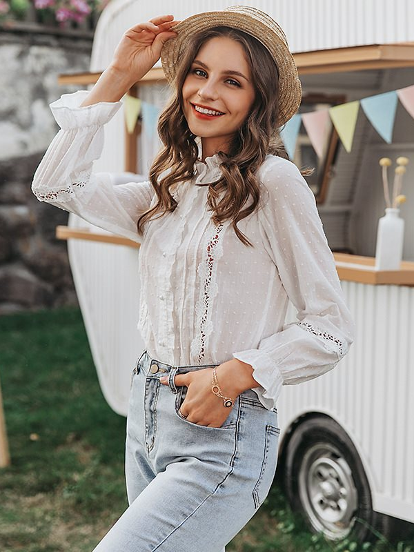 ELEGANT LACE BLUSE NIKITA white