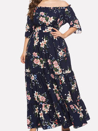 PLUS SIZE MAXI HALJINA VICTORIA tamnoplava