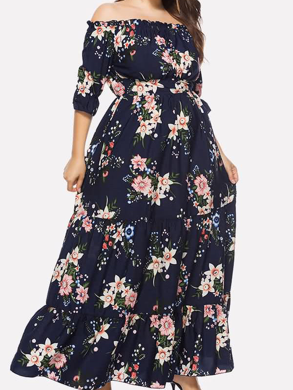 PLUS SIZE MAXI HALJINA VICTORIA tamnoplava