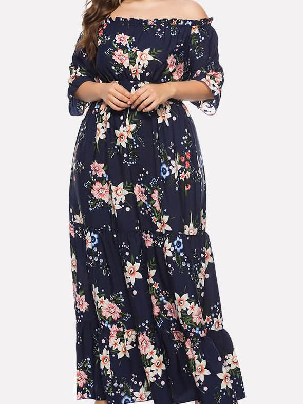 PLUS SIZE MAXI HALJINA VICTORIA tamnoplava