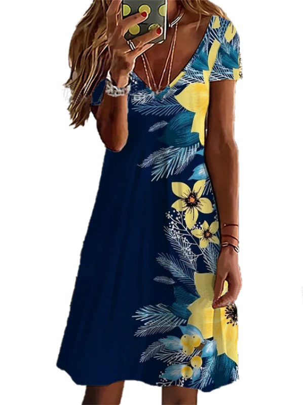 ELEGANT DRESS SHANTEY blue and yellow