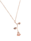 NECKLACE ROSE+ WHITE GIFT BOX "FLORIE" rose gold
