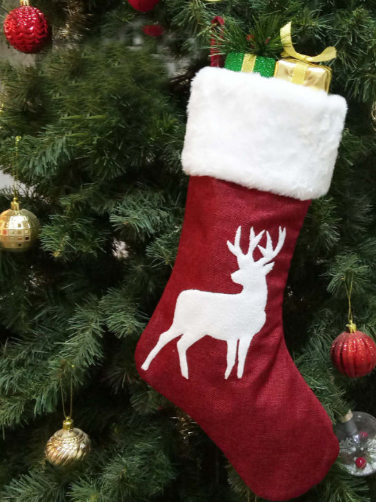Dekoracija Božićna poklon vrećica "čarape" MARRY crvena 2