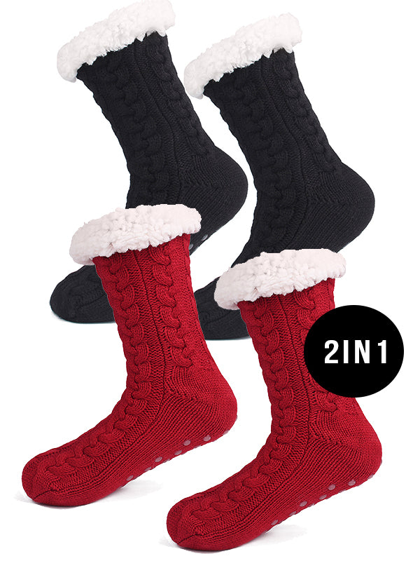 2 PIECE SET OF SOCKS CLARISSE black and red